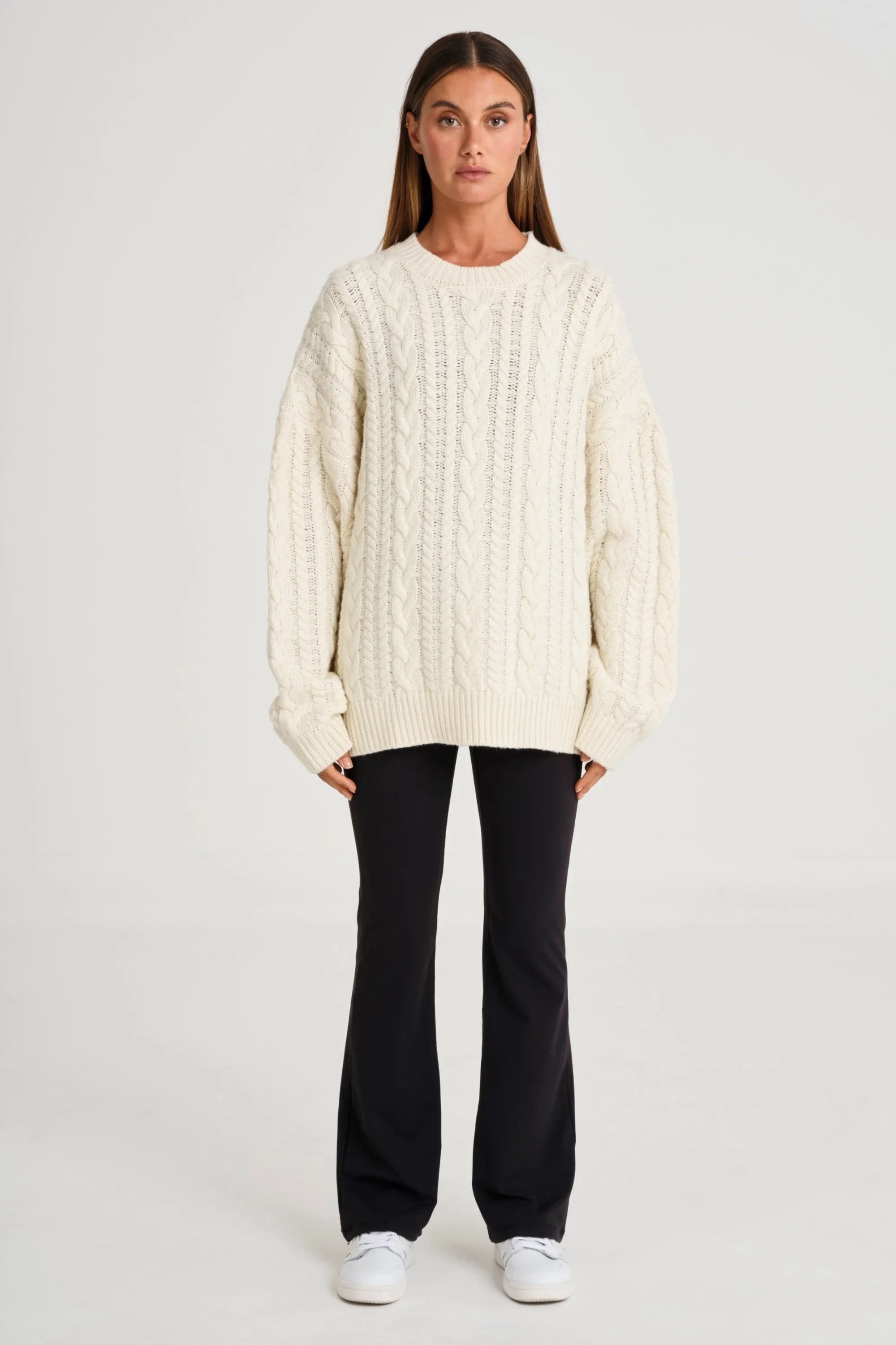 Oversized Crew Neck Cable Knit - Image 3