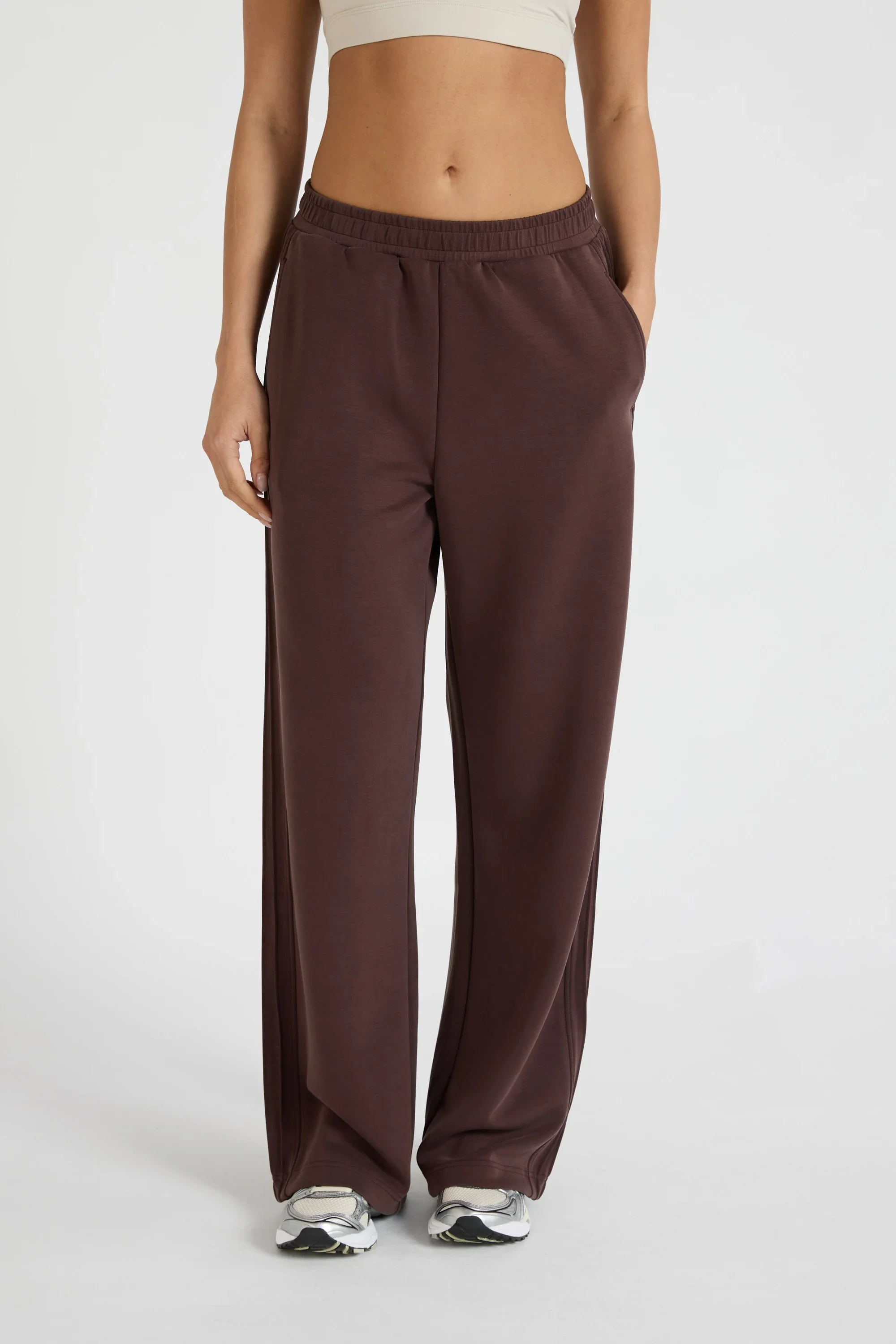 Soft Luxury Pin Tuck Wide Leg Track Pant